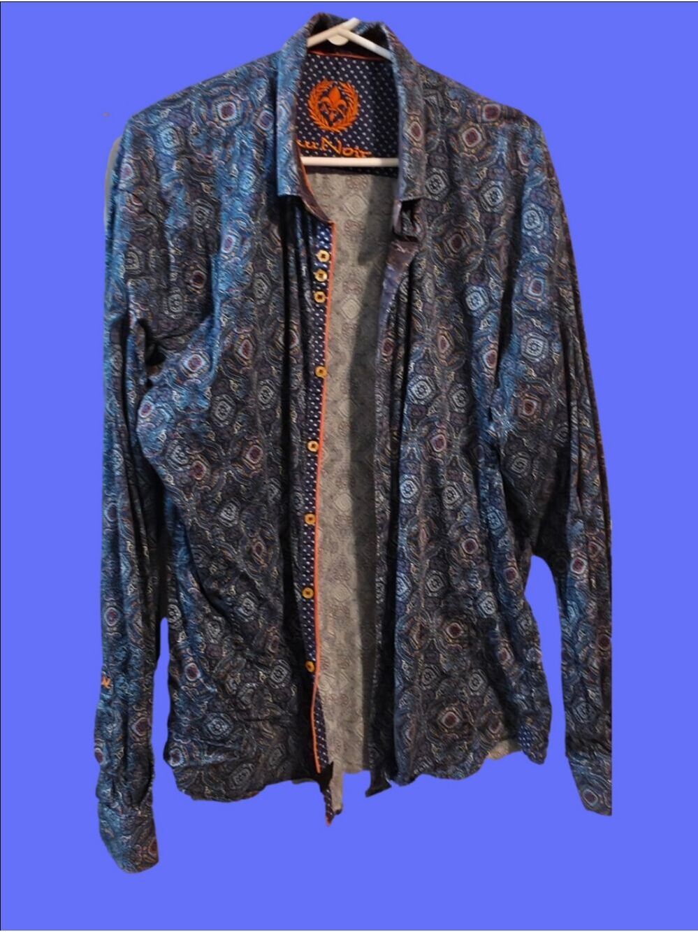 4/$67 Deal! Au Noir Men's Paisley Dress Shirt